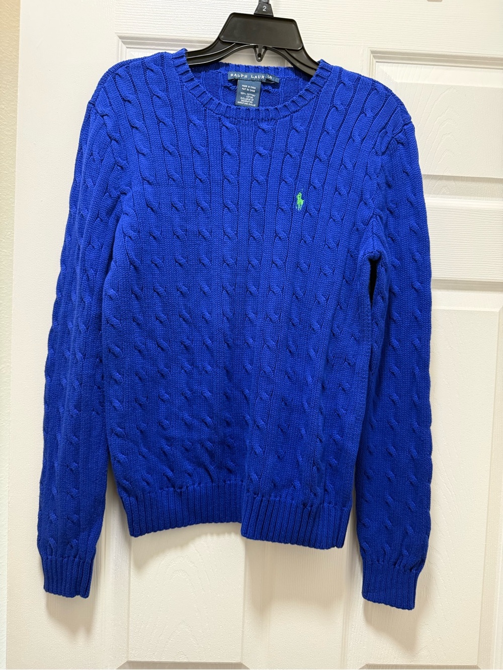 Ralph Lauren women’s  Cable-Knit Crewneck Sweater - Royal Blue